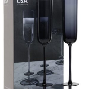 Two LSA Blue Champagne Theatre Flutes