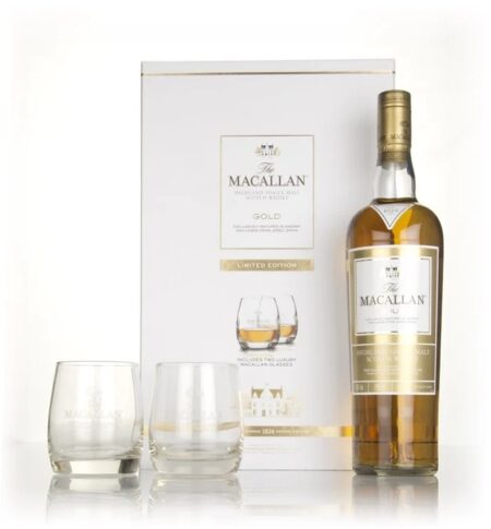 The Macallan Gold – 1824 Series Gift Pack with 2x Glasses Whisky 70cl